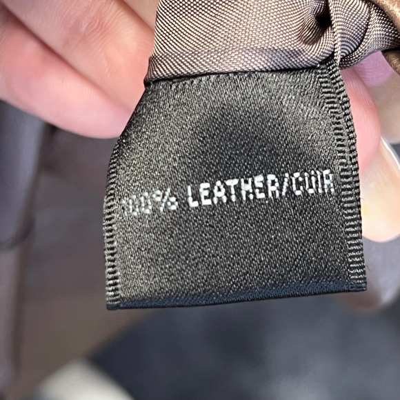 Lafayette 148 New York Leather Jacket Women's Brown Size 12 Zipper Front - Picture 4 of 13